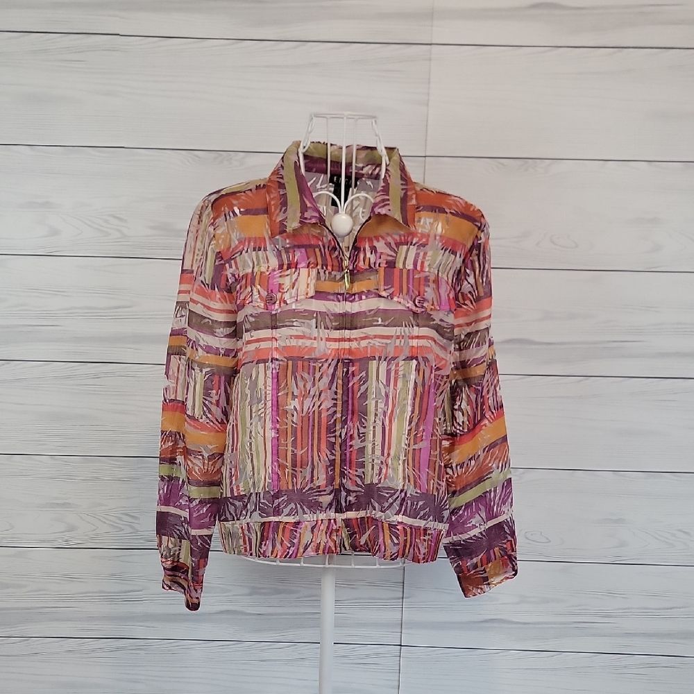 ELCC Erin London Jacket Lightweight Multicolored Full Zip Womens Size PL